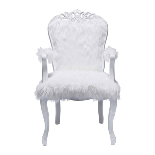 Barok fauteuil wit Fur | Onlinedesignmeubel.nl