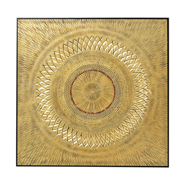draagbaar Oordeel Smaak Kare Design Art Geometric Circle Gold | Gouden wanddecoratie houtsnijwerk |  52767 | LUMZ