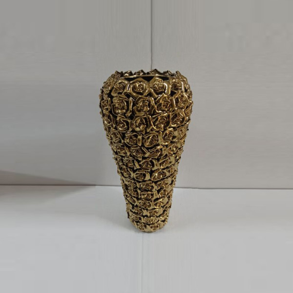 smeren Van storm Watt Kare Design Rose Multi Gold | Gouden vaas met rozen | 53658 | LUMZ
