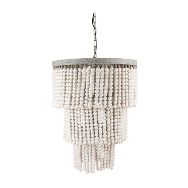 | Hanglamp houten kralen wit XL | LUMZ