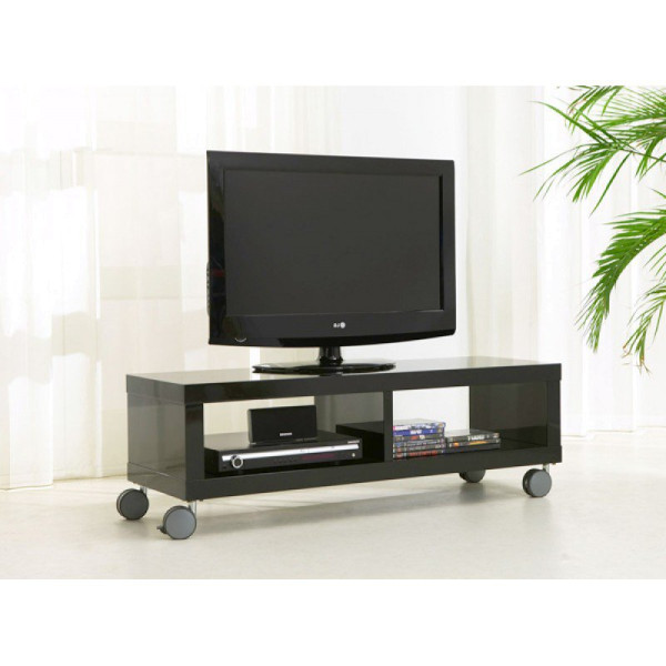 koken verfrommeld rechter Tv-meubel op wielen zwart 120 cm - Giani Fiore - LUMZ.nl