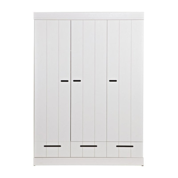 Woood Witte kledingkast 3-deurs met lades |