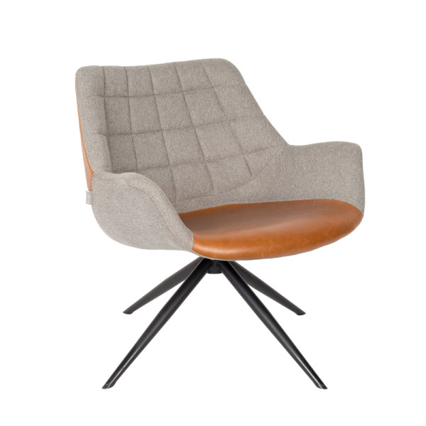 Zuiver Design fauteuil stof en cognac 3100064