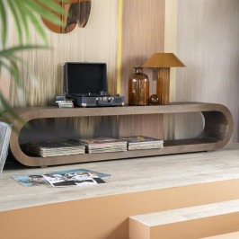 Ovale tv-meubel gebogen hout