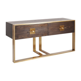 Houten sidetable met messing