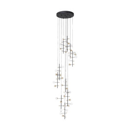 Design hanglamp zwart en messing