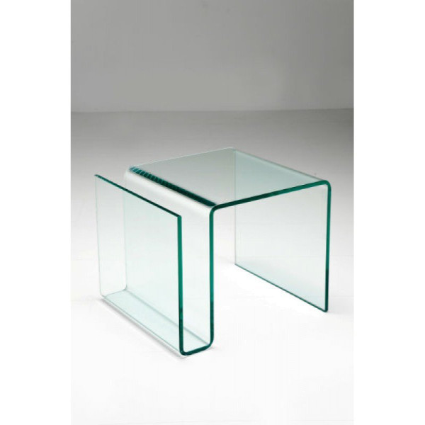Extra Havoc Sortie Kare Design Clear Club | Bijzettafel glas met krantenbak | 76741 | LUMZ