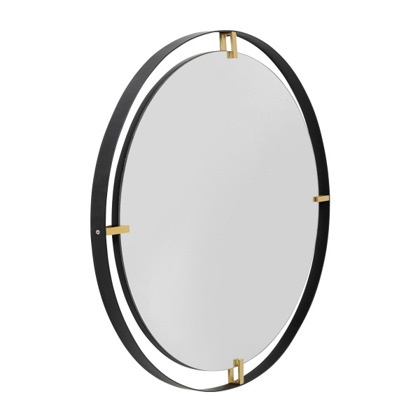 Zwaaien Katholiek Aanmoediging Kare Design Betsy | Ronde spiegel zwart goud 90 cm | 85420