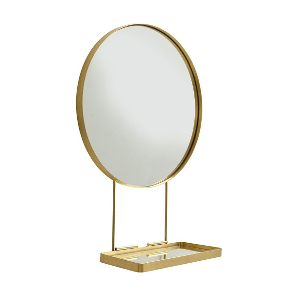 Kare Design Curve | messing spiegel met plank 84840 | LUMZ