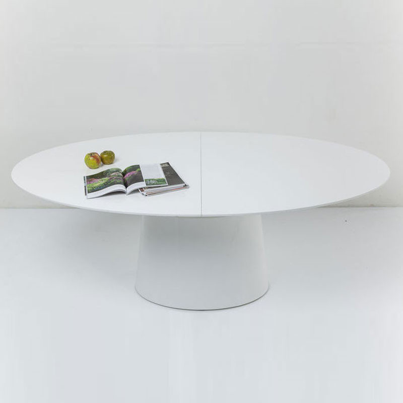 wenkbrauw Hubert Hudson Monumentaal Kare Design Benvenuto | Uitschuifbare eettafel ovaal wit