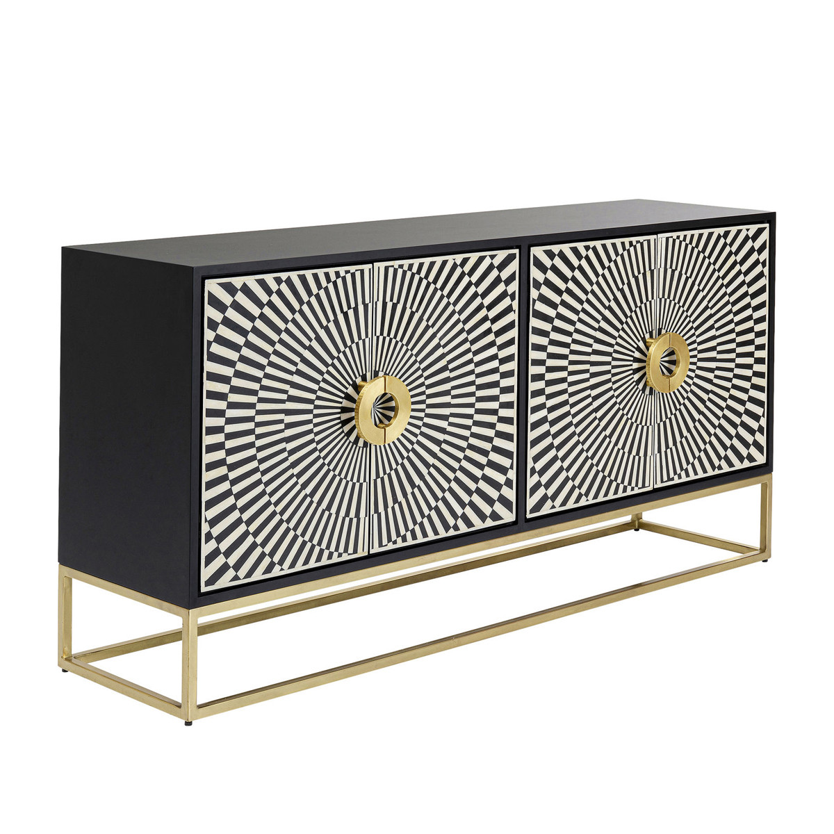 applaus advies Rand Kare Design Electro | Design dressoir zwart wit 84705 | LUMZ
